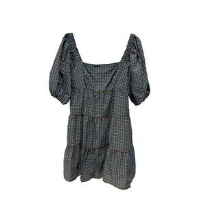 WAYF Womens Plaid Mini Dress SMALL